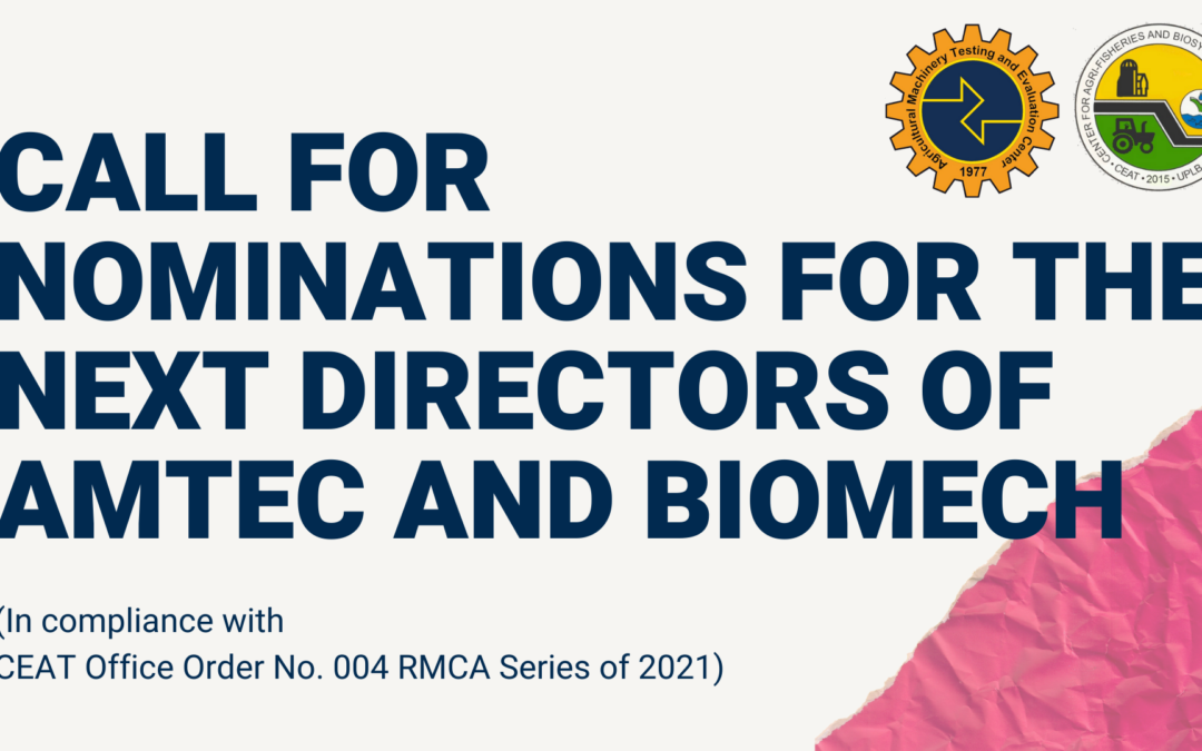 Call for Nominations for the next Directors of AMTEC and BIOMECH